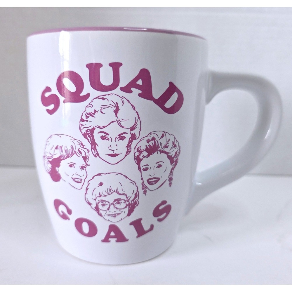 Golden Girls Squad Goals LARGE 25oz Ceramic Mug Purple White Silver Buffalo ABC